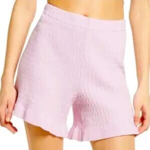 WAYF ‘98 Geller Lavender Ruffle Hems Sweater Shorts  NWOT Size Medium